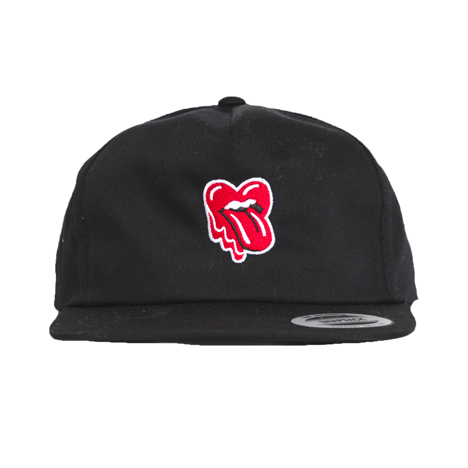 Tongue Heart 5-Panel Hat, Black
