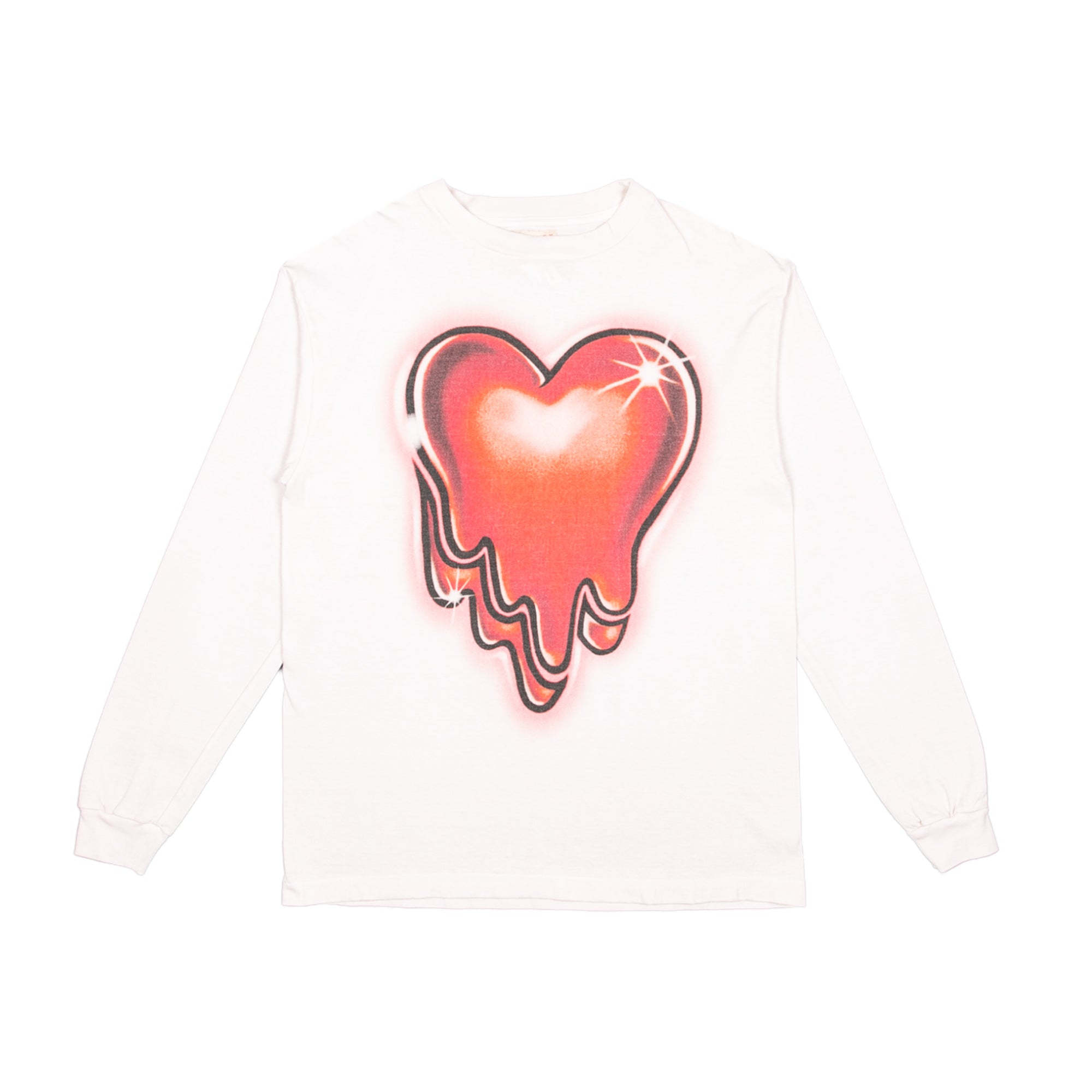 Airbrush Heart Logo Long Sleeve Tee white