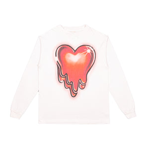 Airbrush Heart Logo Long Sleeve Tee white – Emotionally Unavailable