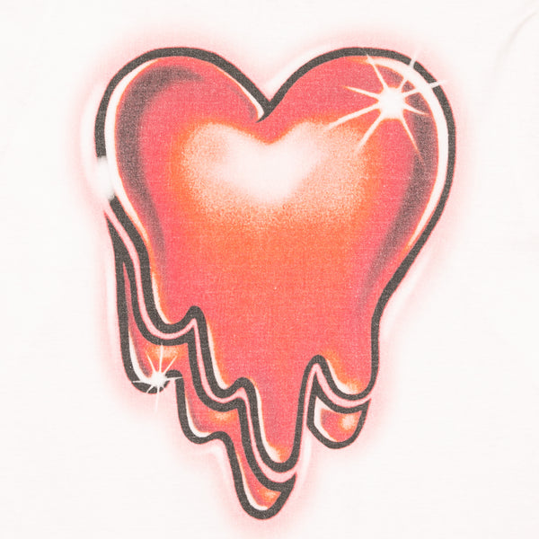 Airbrush Heart Logo Long Sleeve Tee white