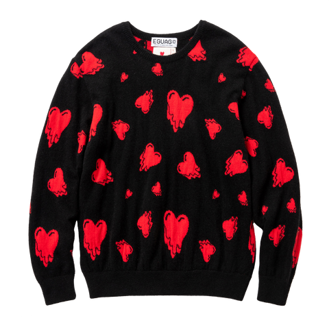 Cashmere Heart Sweater, Black