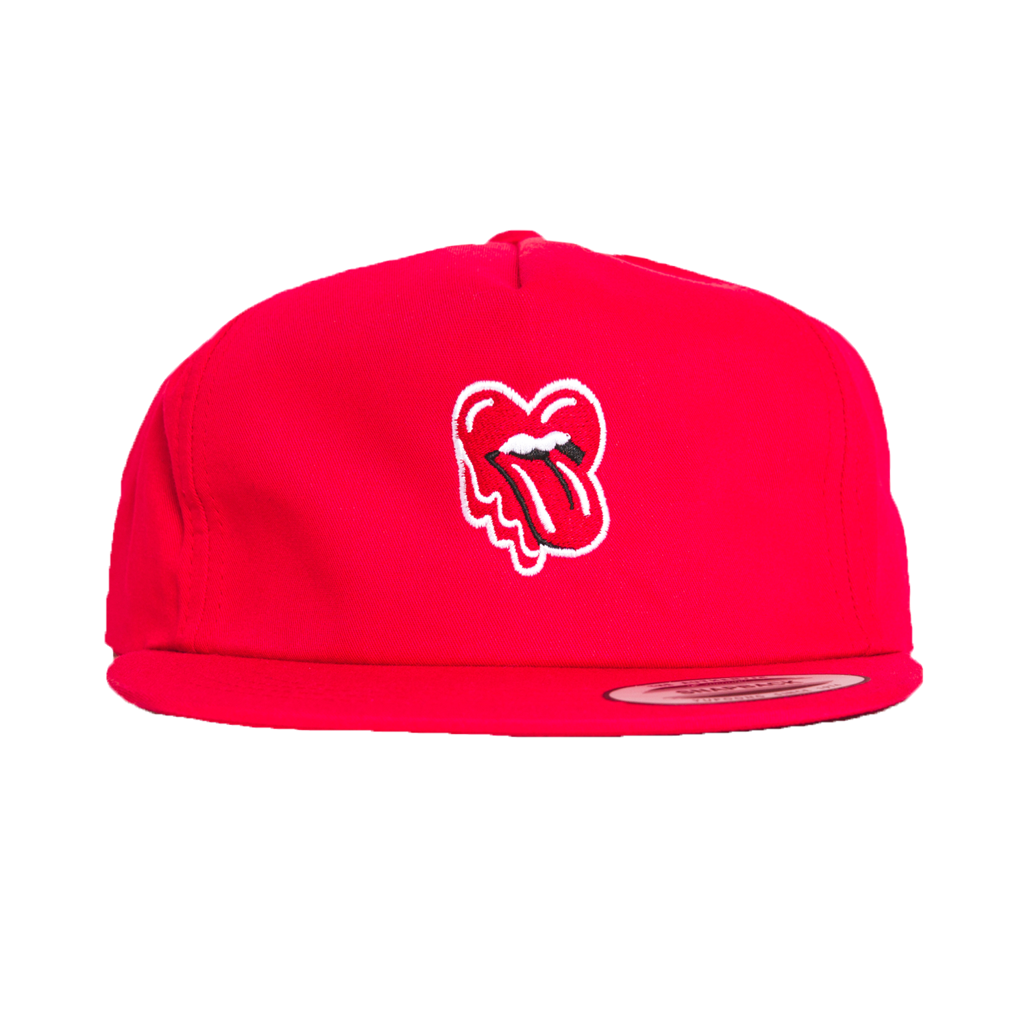 Tongue Heart 5-Panel Hat, Red